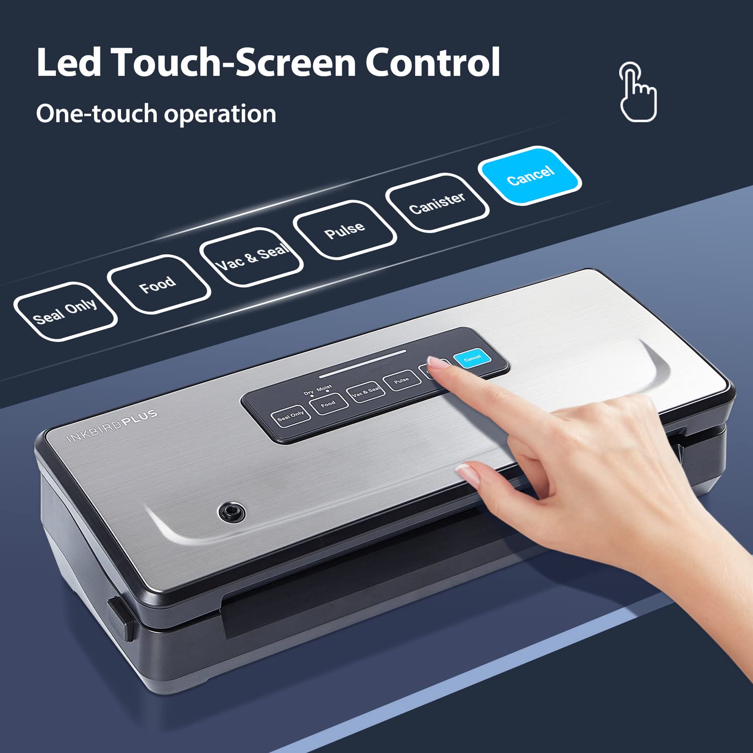 INKBIRD Vacuum Sealer Machine with Seal Bags and Starter Kit,Automatic Food Sealer Machine for Food Preservation,Dry/Moist/Pulse/Canister Mode Vacuum