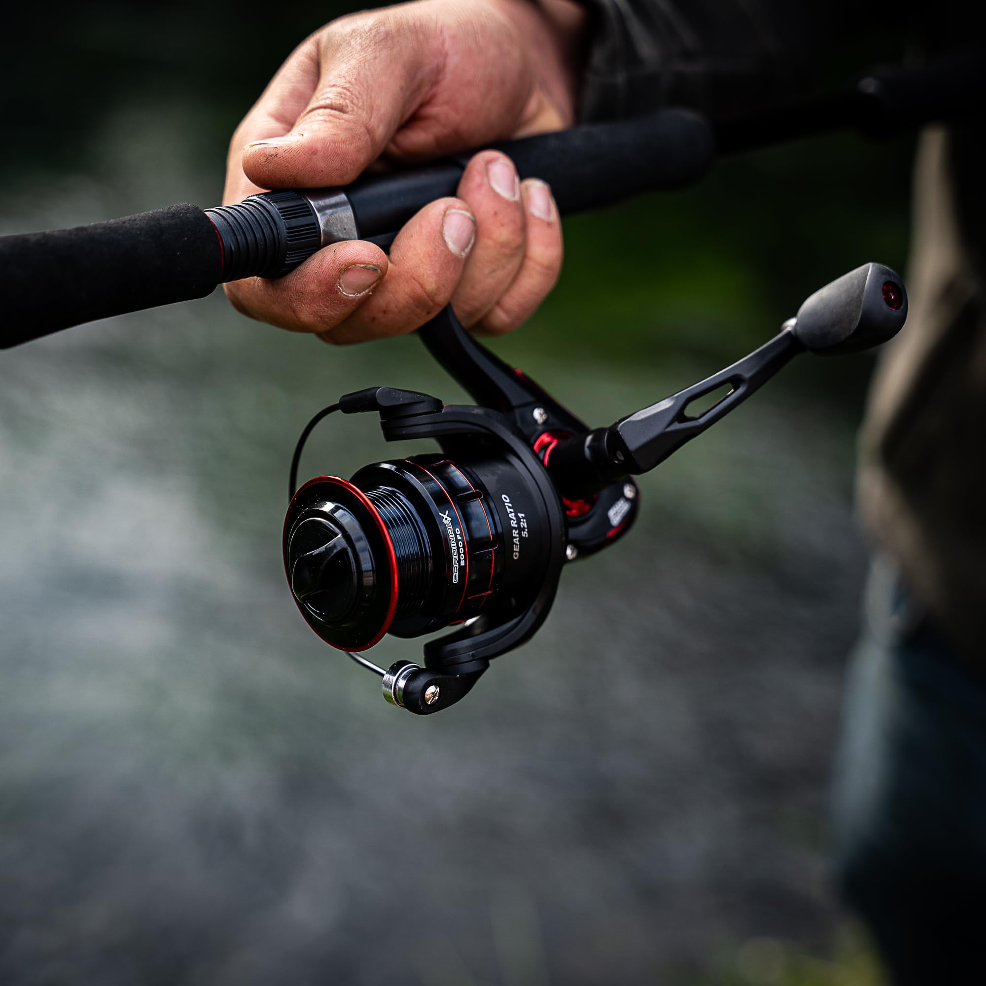 Abu Garcia Cardinal X Allround Spinning Reel, Fishing Free Spool Freshwater Reel for Predator Lure Fishing - Trout, Perch, Pike, Salmon, Robust and lightweight, Black and Red Aluminium Multiple Sizes