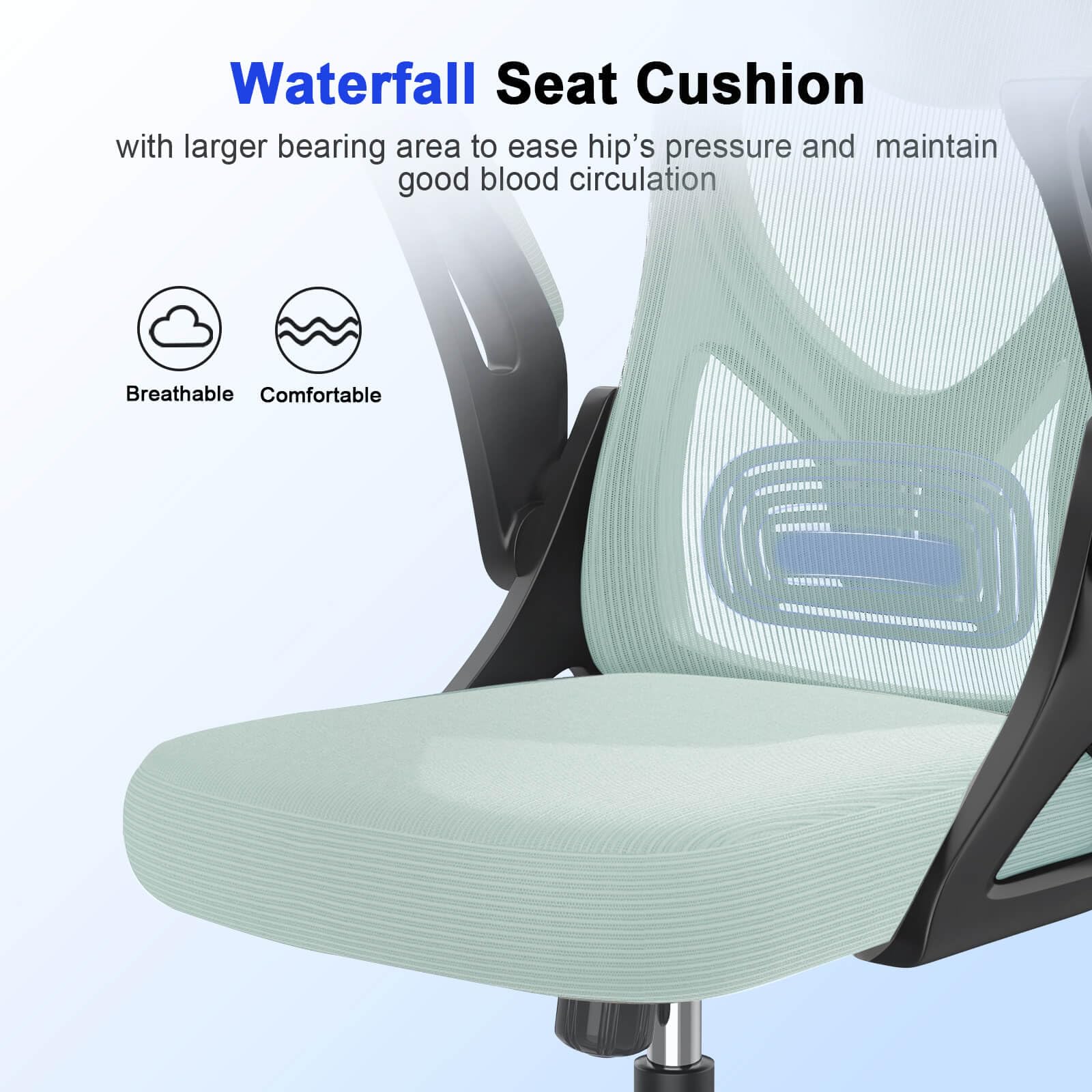 Office Chair - Ergonomic Desk Chair with Lumbar Support Headrest Adjustable, Padded Flip-up Armrests Comfy Seat Cushion High Back Executive Manager Chair For Home Office