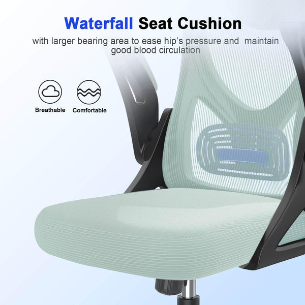 Office Chair - Ergonomic Desk Chair with Lumbar Support Headrest Adjustable, Padded Flip-up Armrests Comfy Seat Cushion High Back Executive Manager Chair For Home Office
