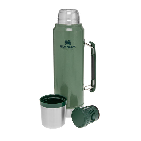 Stanley Classic Legendary Thermal Flask 1L - Keeps Hot Or Cold For 24 Hours - BPA-Free Insulated Bottle - Stainless Steel Coffee Flask - Leakproof - Dishwasher Safe - Hammertone Green