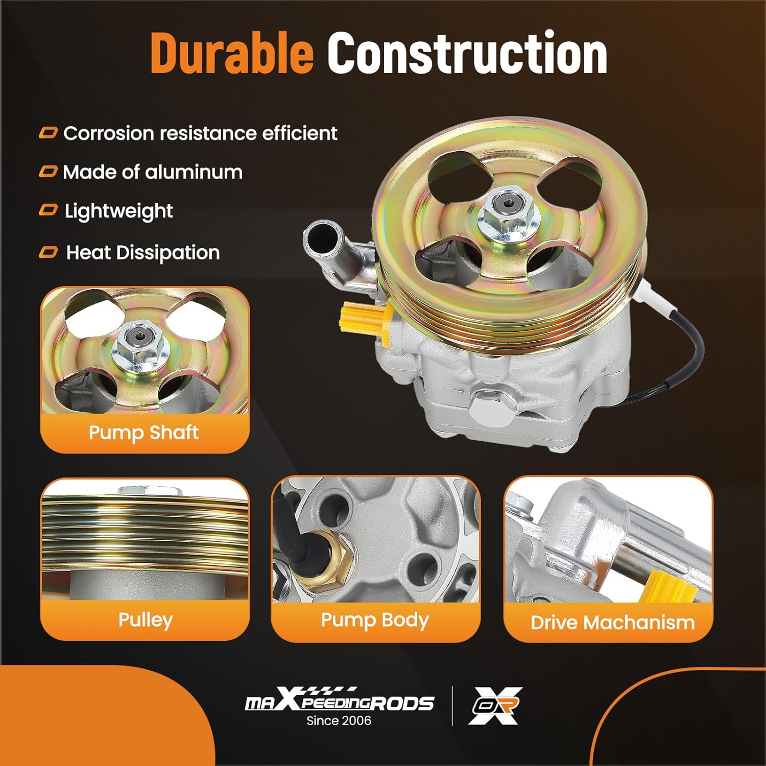 maXpeedingrods Power Steering Pump 34430FE040 for Subaru Impreza WRX 20.L 2.5L 2004-2007