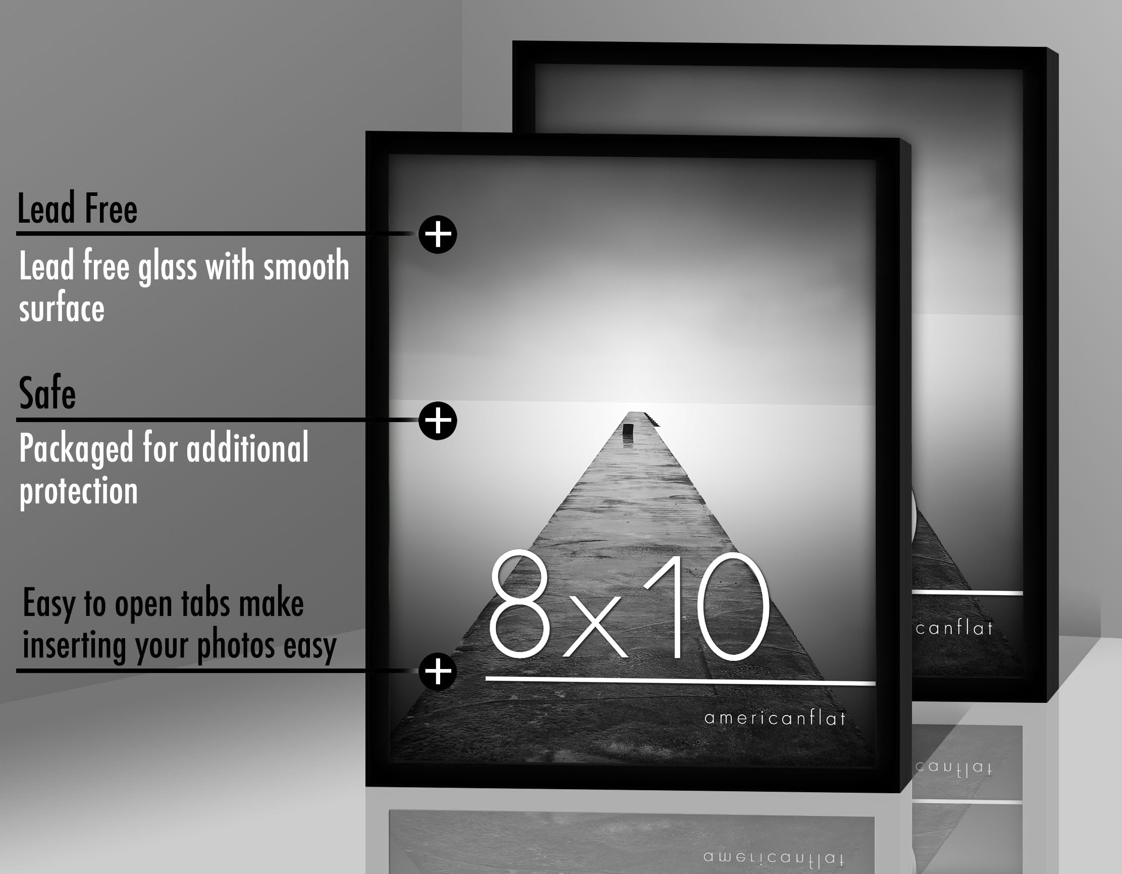 Americanflat 10x8 Photo Frames in Black - Set of 6 - Gallery Wall Picture Frame with Shatter-resistant Glass - Horizontal and Vertical Formats for