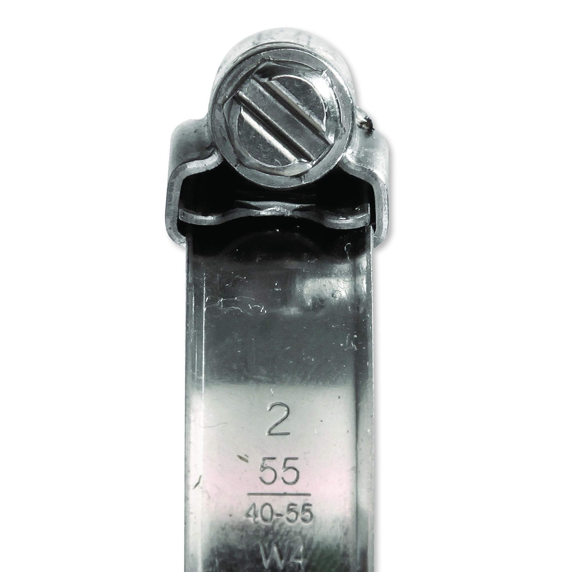 Eclipse Professional Tools ECW1-2A W1 Box of 10 35-50mm (1 ⅜" - 1 ¾") Mild Steel Worm Gear Hose Clamps