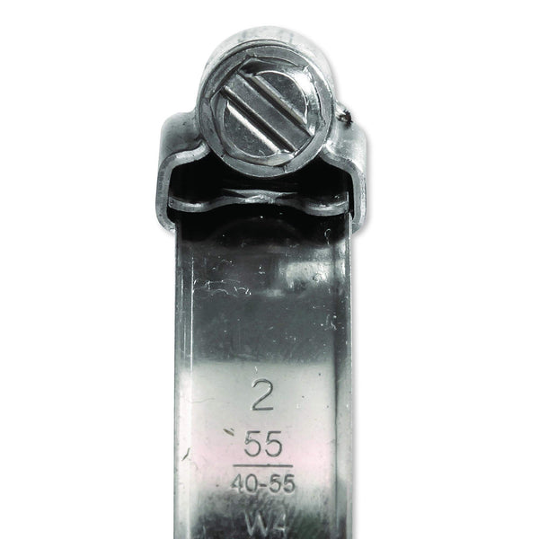 Eclipse Professional Tools ECW1-2A W1 Box of 10 35-50mm (1 ⅜" - 1 ¾") Mild Steel Worm Gear Hose Clamps