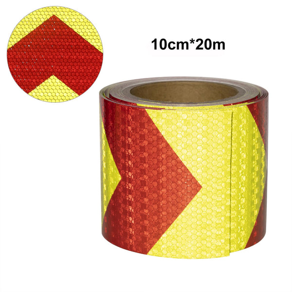 XFXIA Reflective Tape - Yellow & Black, 10cm x 20m, Waterproof, Self-Adhesive Warning Tape for Vehicles, Cars, Trailers, Outdoors