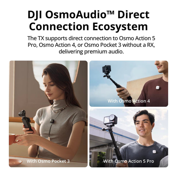 DJI Mic Mini Transmitter (Infinity Black), Wireless Lavalier Microphone, Ultralight, Detail-Rich Audio, OsmoAudio, Noise Cancelling, Clip On Bluetooth Phone Microphone for Camera/iPhone/Android