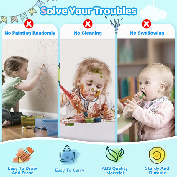 Kikidex Magnetic Drawing Board, Toddler Girl Toys for 1-2 Year Old, Doodle Board Pad Learning and Educational Toys for 1 2 3 Year Old Baby Kids Birthday Gift (Pink)