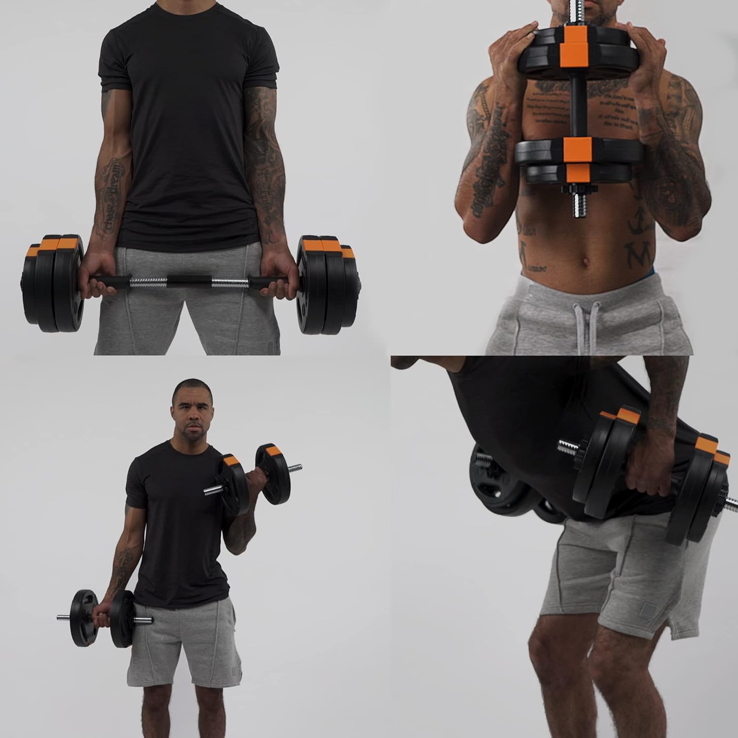 Phoenix Fitness Dumbbells Weight Set - Adjustable 2-in-1 Barbell Set for Exercise, Muscle and Strength Training - Weight: up to 15kg