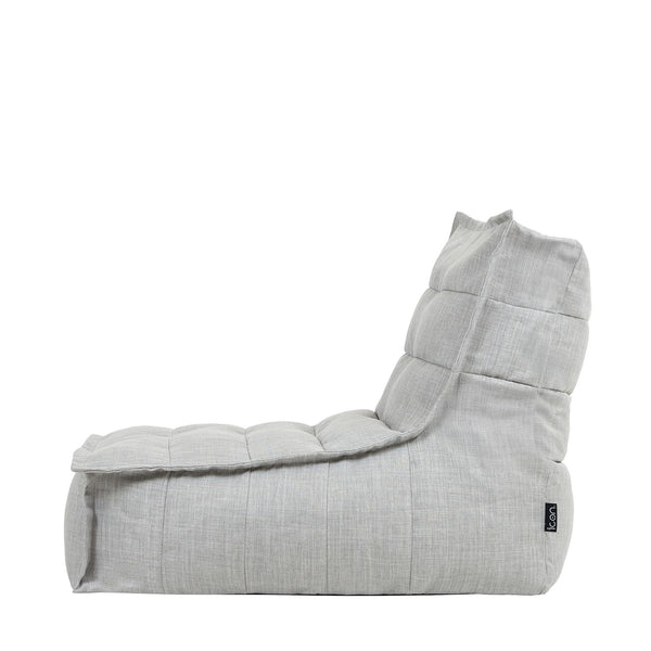 icon Dolce Lounge Bean Bag Chair and Footstool, Grey, Indoor Outdoor Beanbag, Large Adult Bean Bag with Filling Included, Floor Chair, Garden, Living Room Furniture, Bedroom Furniture