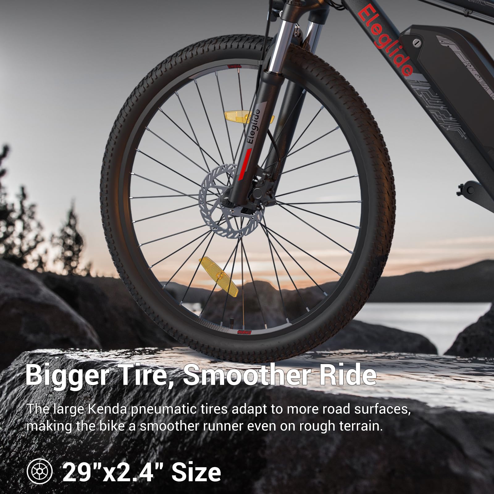 Eleglide Electric Bike, M2 27.5''/29'' Electric Bicycle for Adults, E Mountainbike, 36V 15.6Ah Removable Battery,Max Range 130KM, Dual Hydraulic Disk Brake, 21 Speed, APP