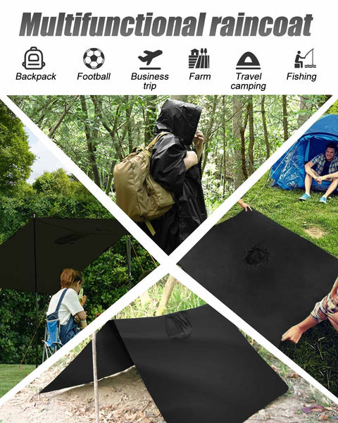 Victoper Waterproof Poncho Adult, Reusable Rain Poncho Adult Waterproof Poncho Waterproof Adult Lightweight Waterproof Raincoat for Outdoor Hiking Camping Cycling Traveling