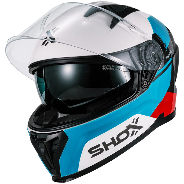 Shox Rapid Turbo Motorcycle Helmet ECE 22.06 Approved Unisex Full Face Street Motorbike Protective Crash Lid for Sport Touring and Road Bike Riding