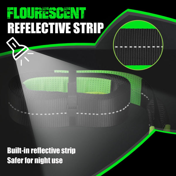 MAIKEHIGH Tow Rope 15 Ton (33,700 Lbs), 6M x 7.6cm Off-Road Recovery Towing Strap with 2 Gloves for Car, Truck, SUV, Emergency (Black)