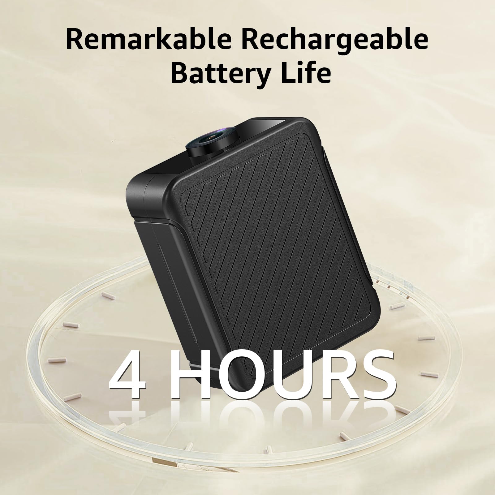 Spy Camera, Hidden Camera 4K Ultra HD with 4H Battery Life, SD Card & Cloud Storage, Motion Detection Alarm, Real-Time App Alerts, 2.4G WiFi & Night Vision for Home/Office Security