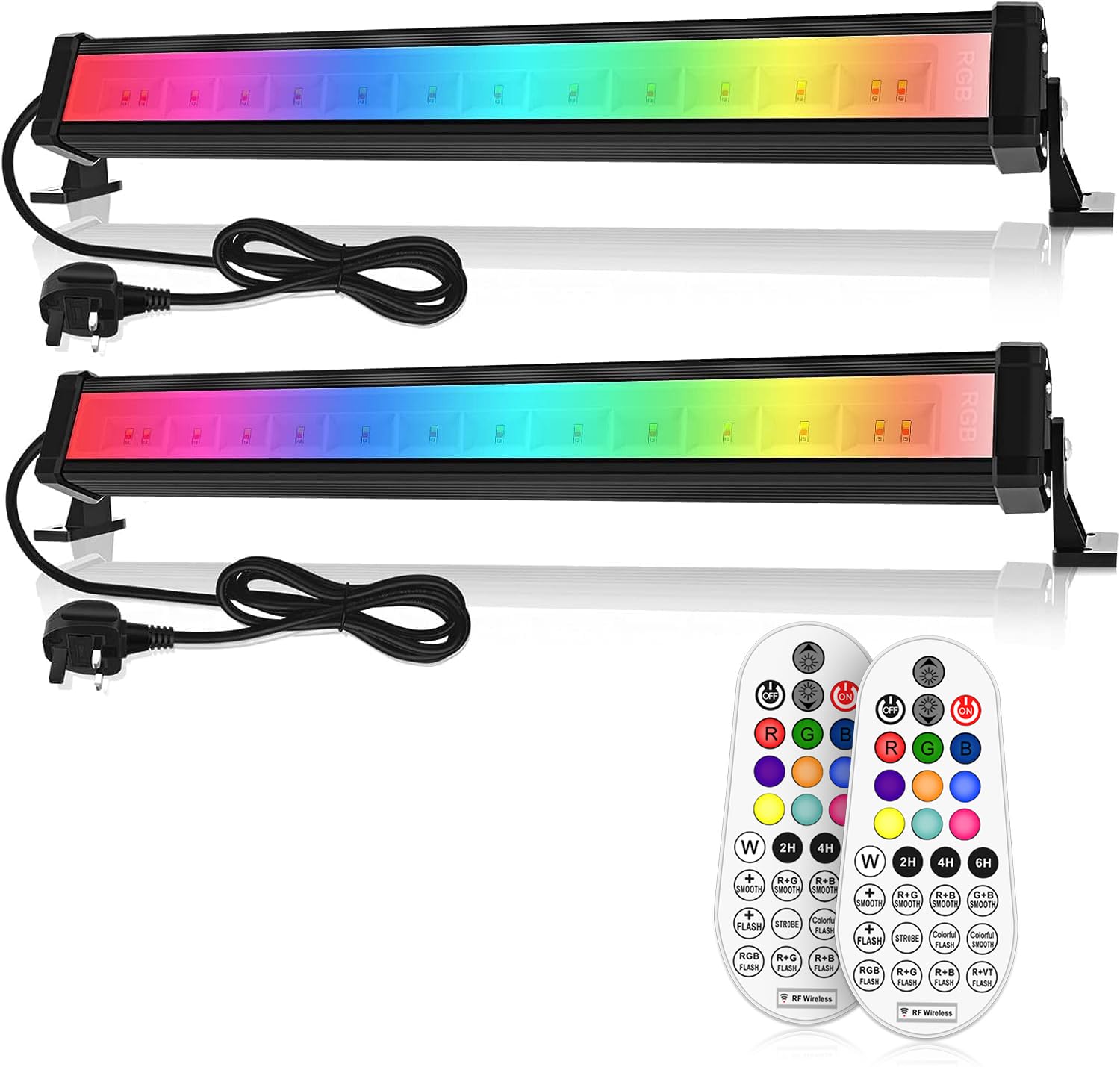 Linke LED RGB Light Bar 42W Wall Washer Light 3350LM Super Bright Adjustable Remote Control Disco Lights for DJ Party Stage Garden BBQ Halloween Christmas Festival Decorative
