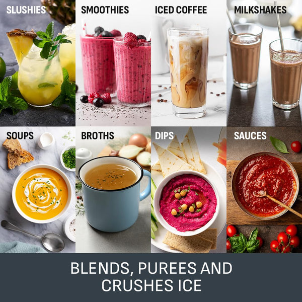 Tefal Blendforce II Blender, 2L Plastic Jug, 1.25L Effective Capacity, 600W, 4 Removable Stainless Steel Blades, Smoothie, Ice Crush, 2 Speeds + Pulse, Kitchen Shakes Maker, Black, BL420840