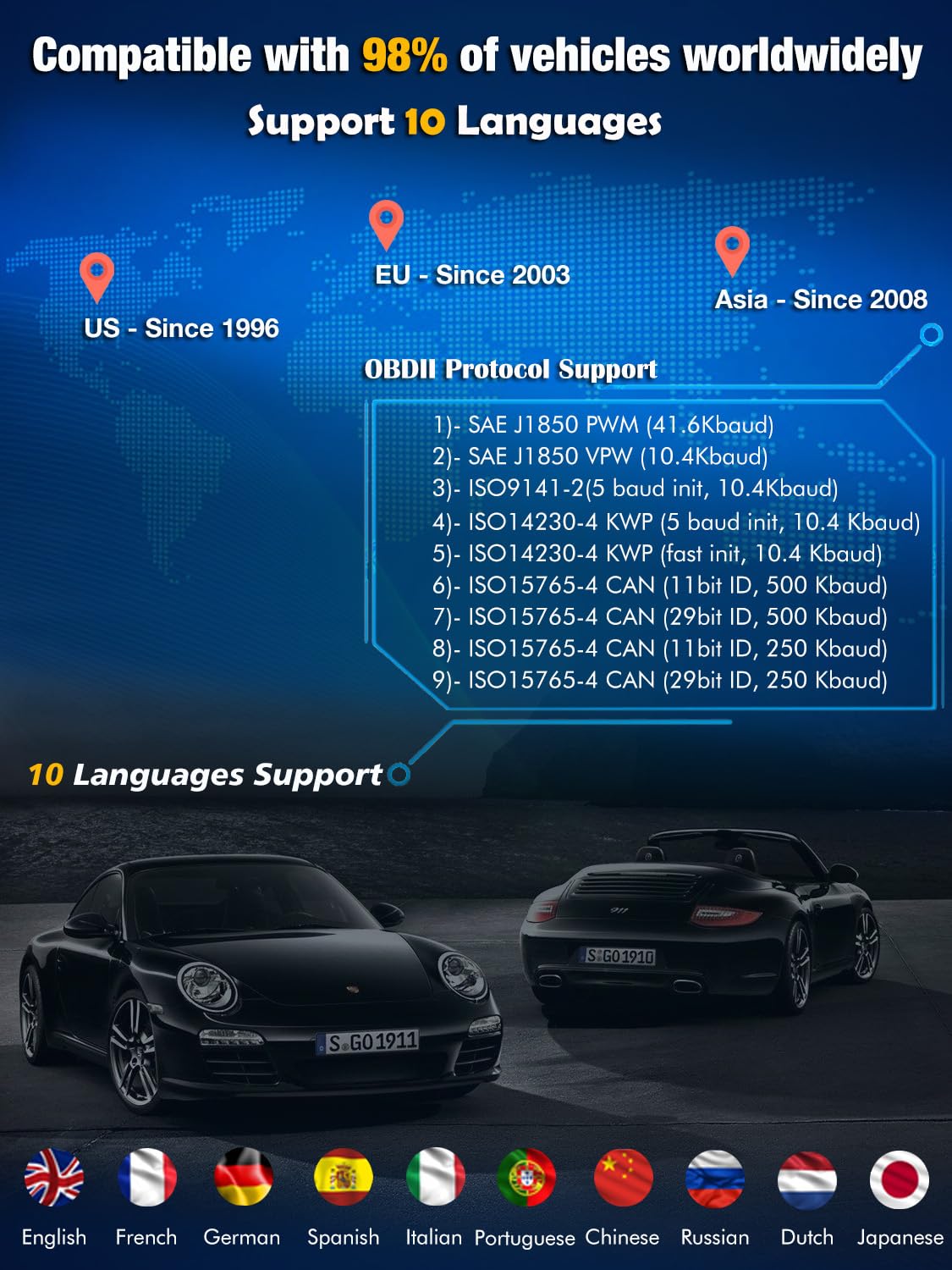 MOTOPOWER MP69040 Car OBD2 Scanner Check Engine Fault Code Reader Diagnostic Scan Tool, Black