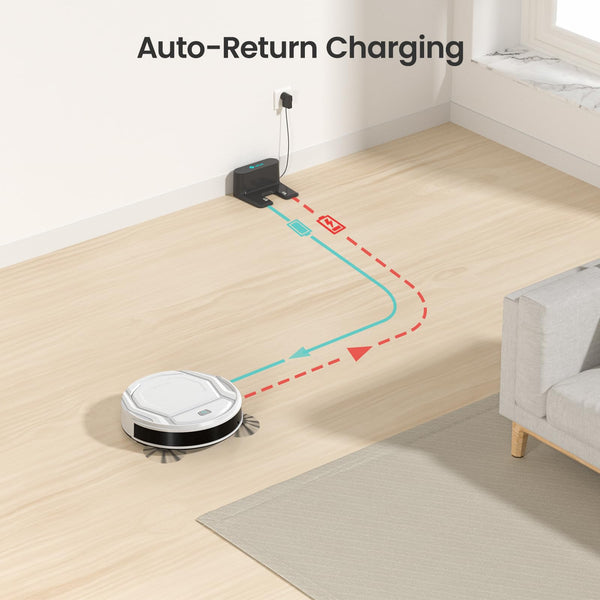 Lefant M210 Robot Vacuum Cleaner, 2200Pa Strong Suction, 7.8cm Thin 28cm DIA, Automatic Self-Charging Small Robotic Vacuums, Wi-Fi/App/Alexa Control, Ideal for Pet Hair Hard Floor and Carpet