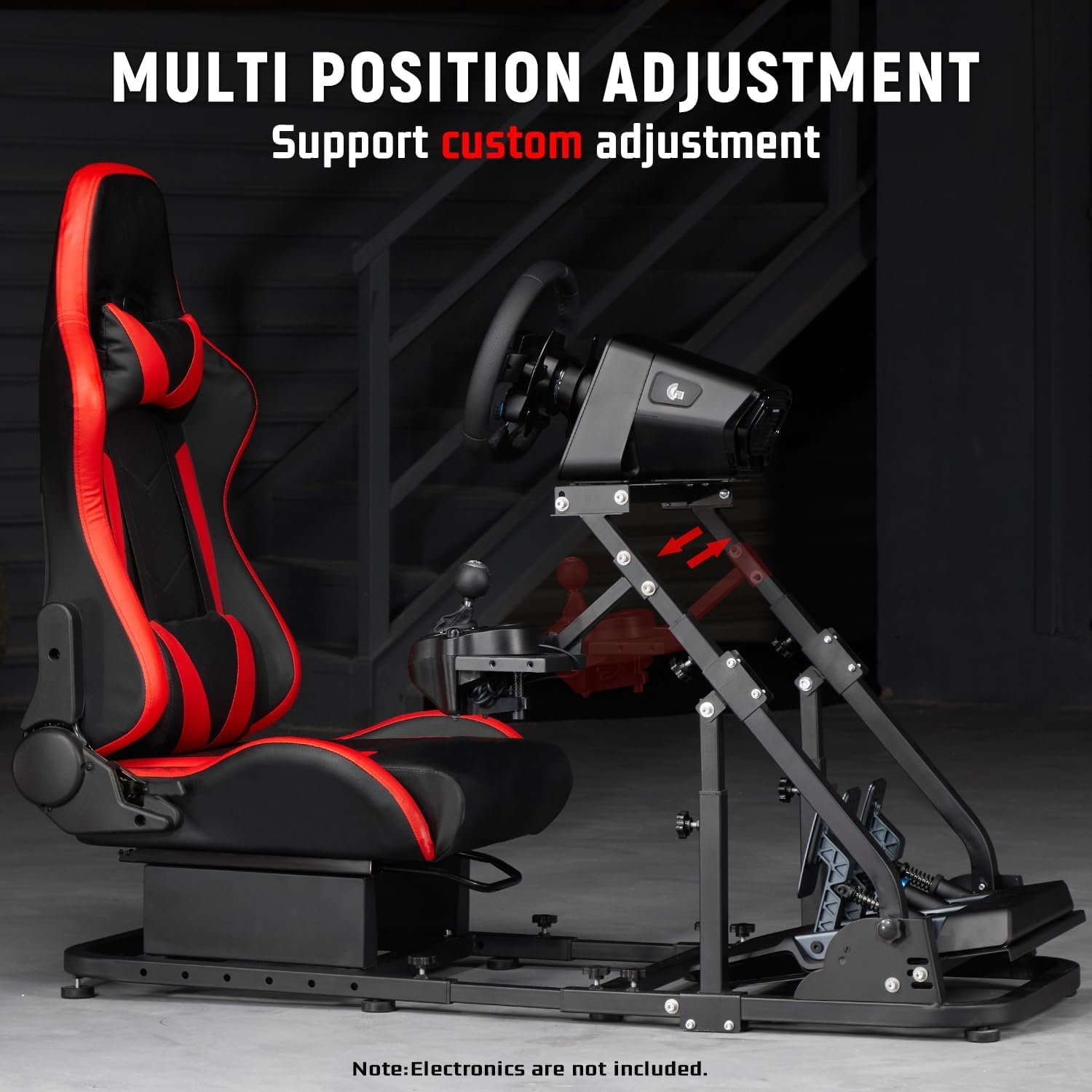 Dardoo G923 Racing Simulator Cockpit Frame with Comfortable Seat Fits for Logitech/Thrustmaster/Fanatec G27 G29 G920 T300RS, Steering Wheel Stand, Not Include Steering Wheel, Pedal and Handbrakel