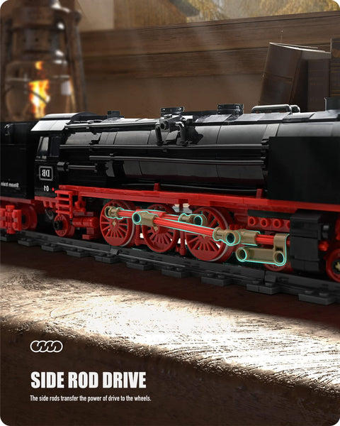 Nifeliz Retro Steam Train Express Model Building Blocks with Rails, Locomotive Set Railway Construction Toy, Gift for Adults and Boys (1173 Pieces)