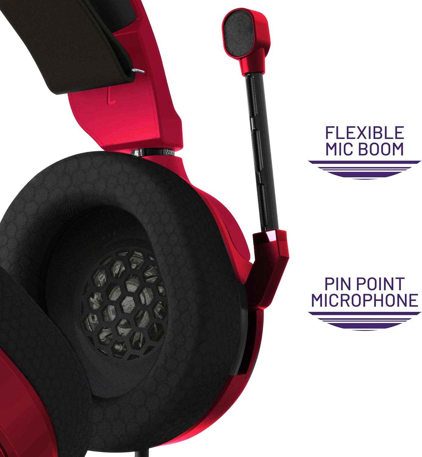 STEALTH ECLIPSE RED - Over Ear Stereo Gaming Headset Compatible with PS4, PS5, XBOX, Switch and PC