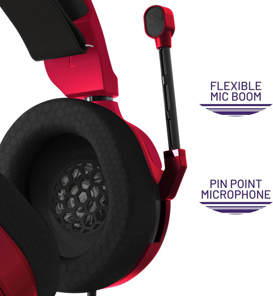 STEALTH ECLIPSE RED - Over Ear Stereo Gaming Headset Compatible with PS4, PS5, XBOX, Switch and PC