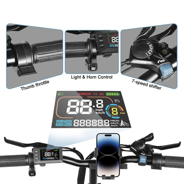 SAMEBIKE Electric Bike For Adults, 36V 13AH Removable Battery, City Commuting Motor Ebike Electric Bicycle 20 inches with Basket, Phone Holder, class 7 Speed, 20"*2.35"Tire