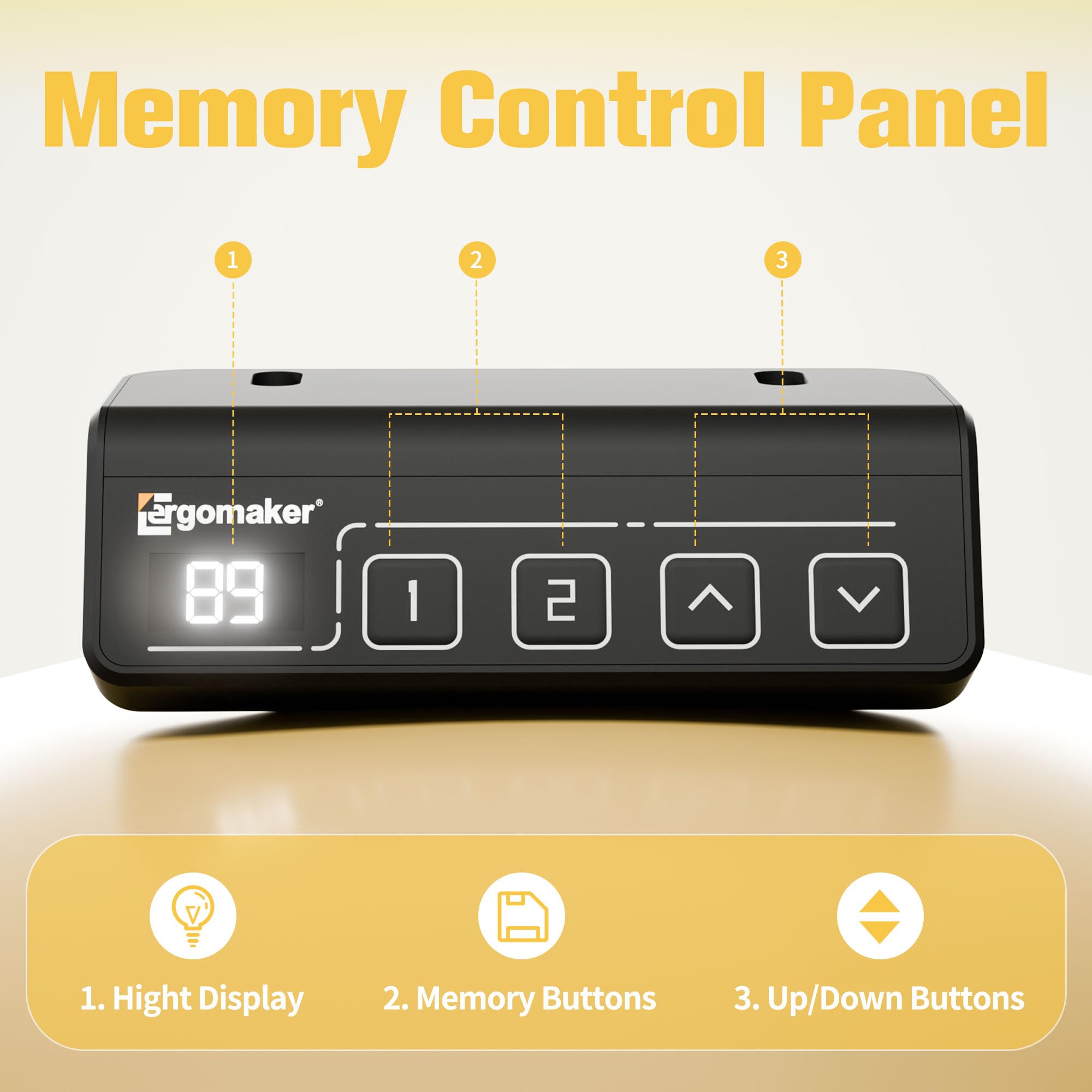 ERGOMAKER Electric Height Adjustable Standing Desk 80x60cm (31.5"x23.6"), Sit Stand Desk with Splicing Top for Home Office (Black Frame + Black Desktop)