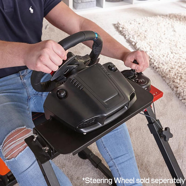 X-Rocker Steering Wheel Stand, Foldable Racing Wheel Stand with Seat Fixing Rod, Adjustable Height, Adjustable Angle, Suitable for Logitech, XBOX, Madcatz, Playstation, Racing Wheel Stand - Black