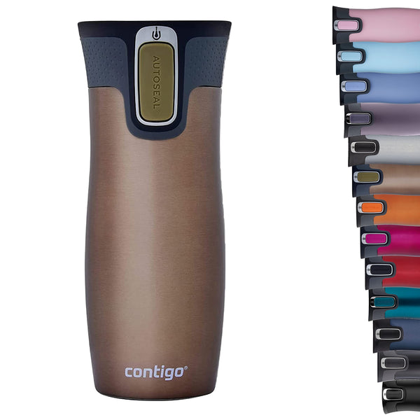 Contigo West Loop Autoseal Travel Mug, Stainless Steel Thermal Mug, Vacuum Flask, Leakproof Tumbler, Coffee Mug with BPA Easy-Clean Lid
