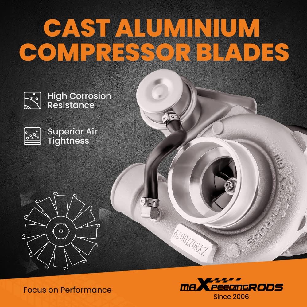 maXpeedingrods GT25 GT28 GT2871 Upgrade Turbo Charger 350BHP+ Boost 0.64 A/R, GT2860 SR20 CA18DET 5-Bolt Flange Universal Turbocharger for 1.5L-2.0L Engine Water + Oil Cooled Turbo W/Gaskets