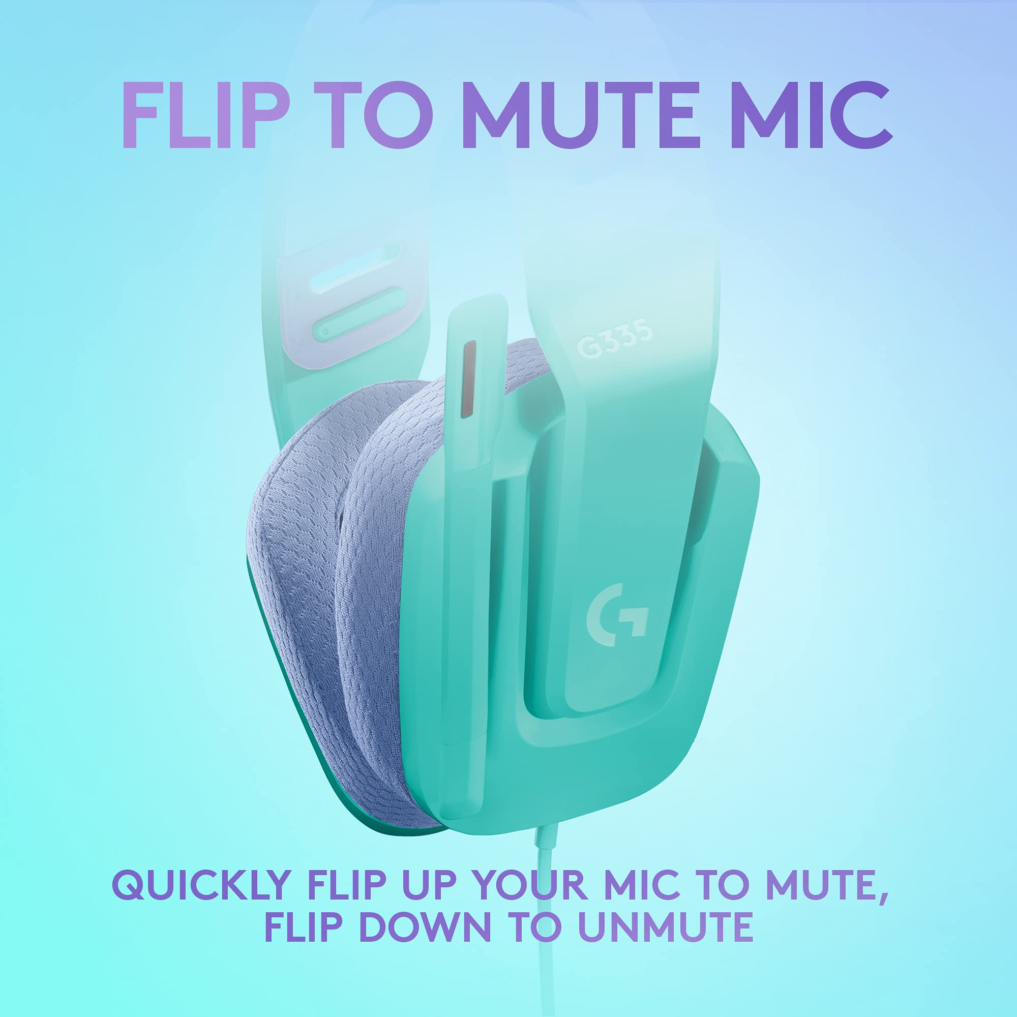 Logitech G G535 LIGHTSPEED Wireless Gaming Headset - Lightweight on-ear headphones, flip to mute mic, stereo, compatible with PC, PS4, PS5, USB rechargeable - Black