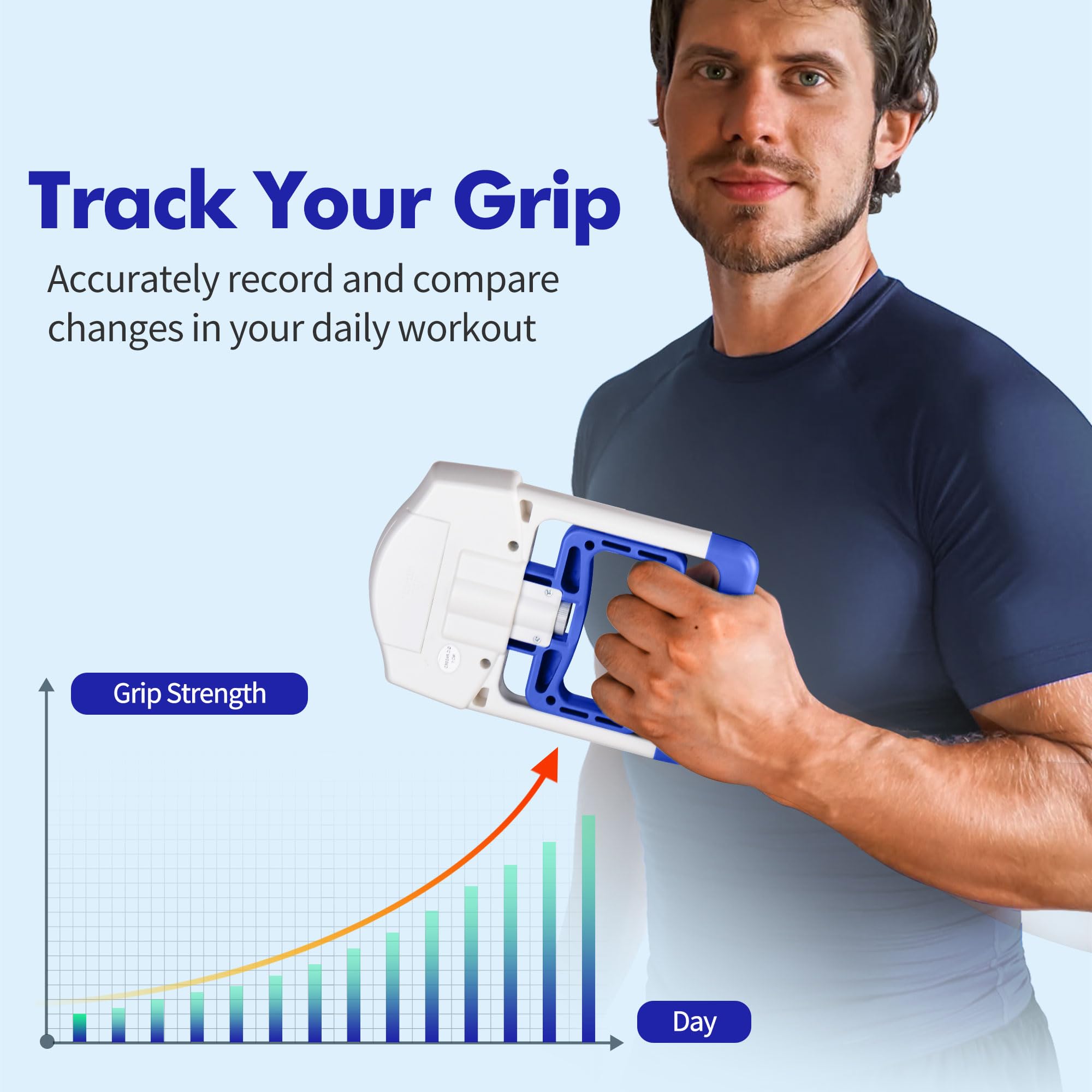 Handexer Training Grip Strengtheners Digital Hand Dynamometer Grip Strength Measurement Meter Auto Capturing Electronic Hand Grip Power 198Lbs / 90Kgs