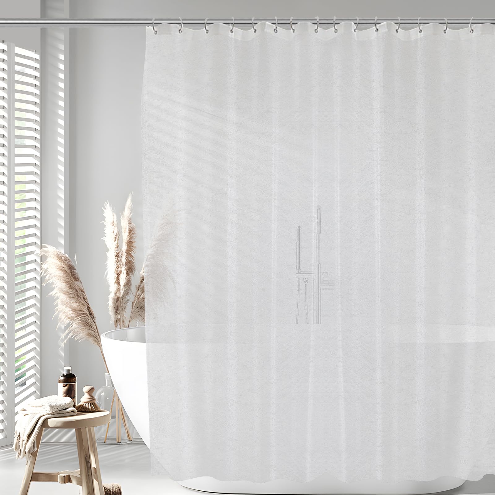 Aeici Shower Curtains Mould Proof Resistant Waterproof Shower Curtain for Bathroom Bath W200 X H200 cm