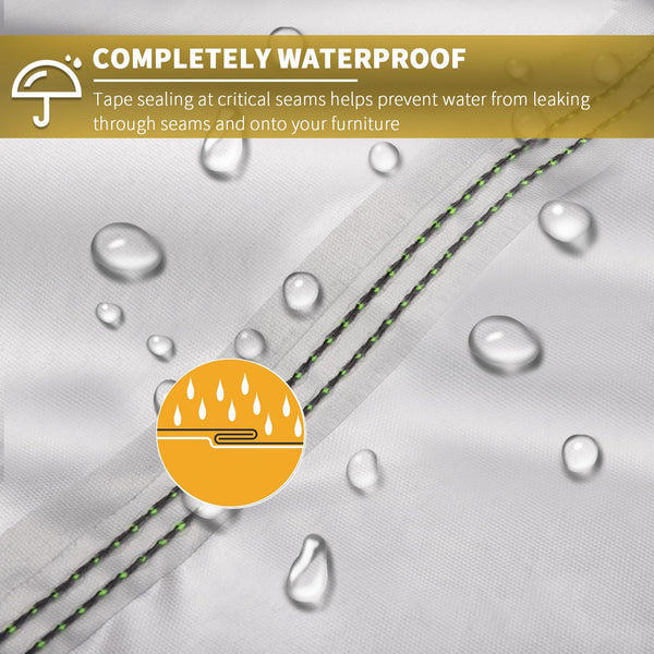 BEEWAY Garden Furniture Cover With Air Vent, Waterproof Patio Rattan Sofa Table Chair Set Cover - 420D Oxford Fabric, Windproof - Rectangular 242 x 182 x 100cm