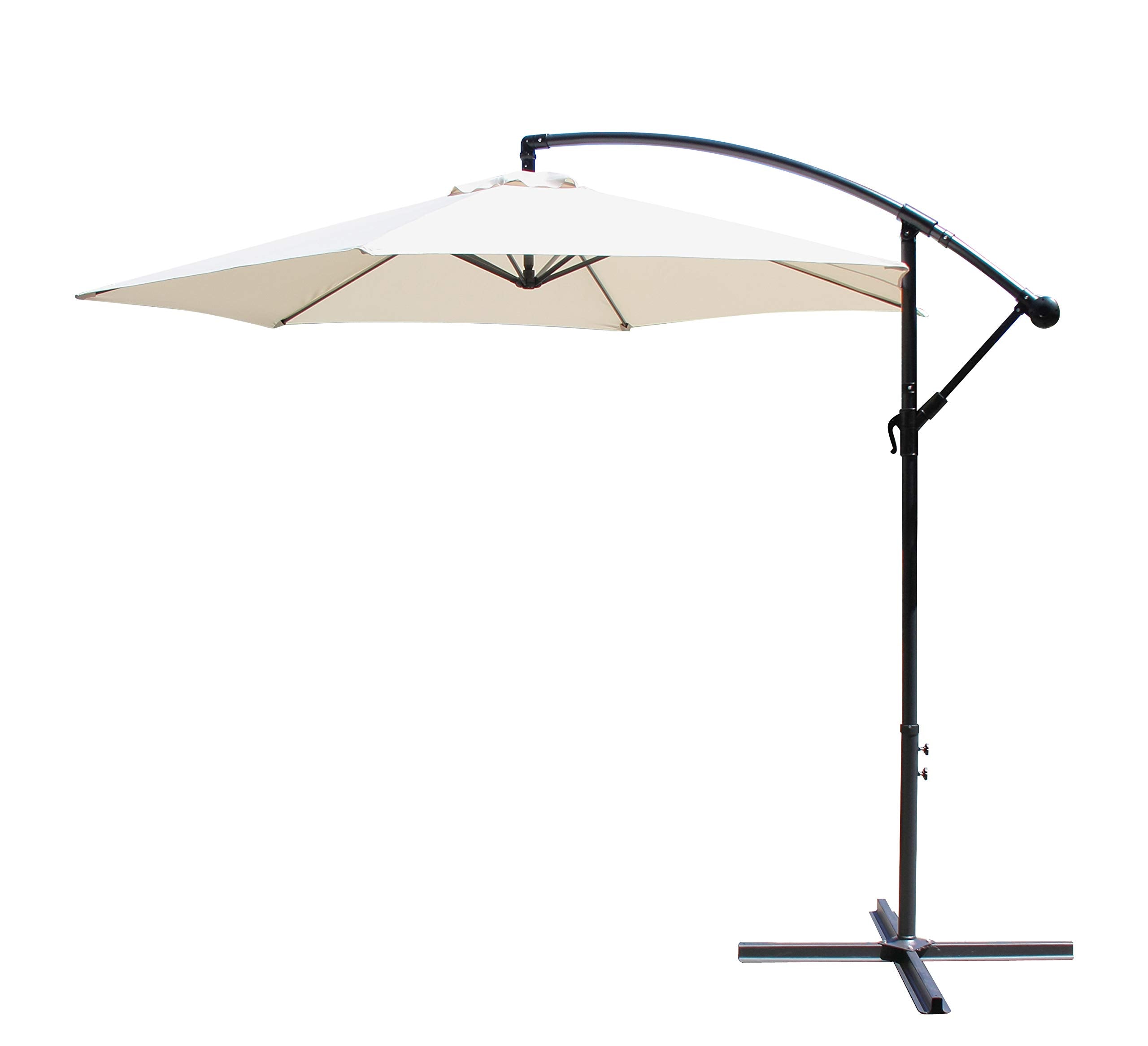 All Seasons Gazebos Ross James premium garden parasol umbrella with crank handle including base weight (Green)