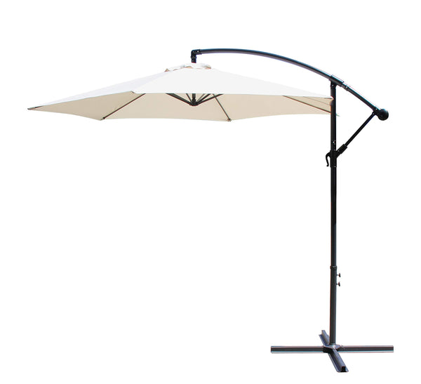 All Seasons Gazebos Ross James premium garden parasol umbrella with crank handle including base weight (Green)
