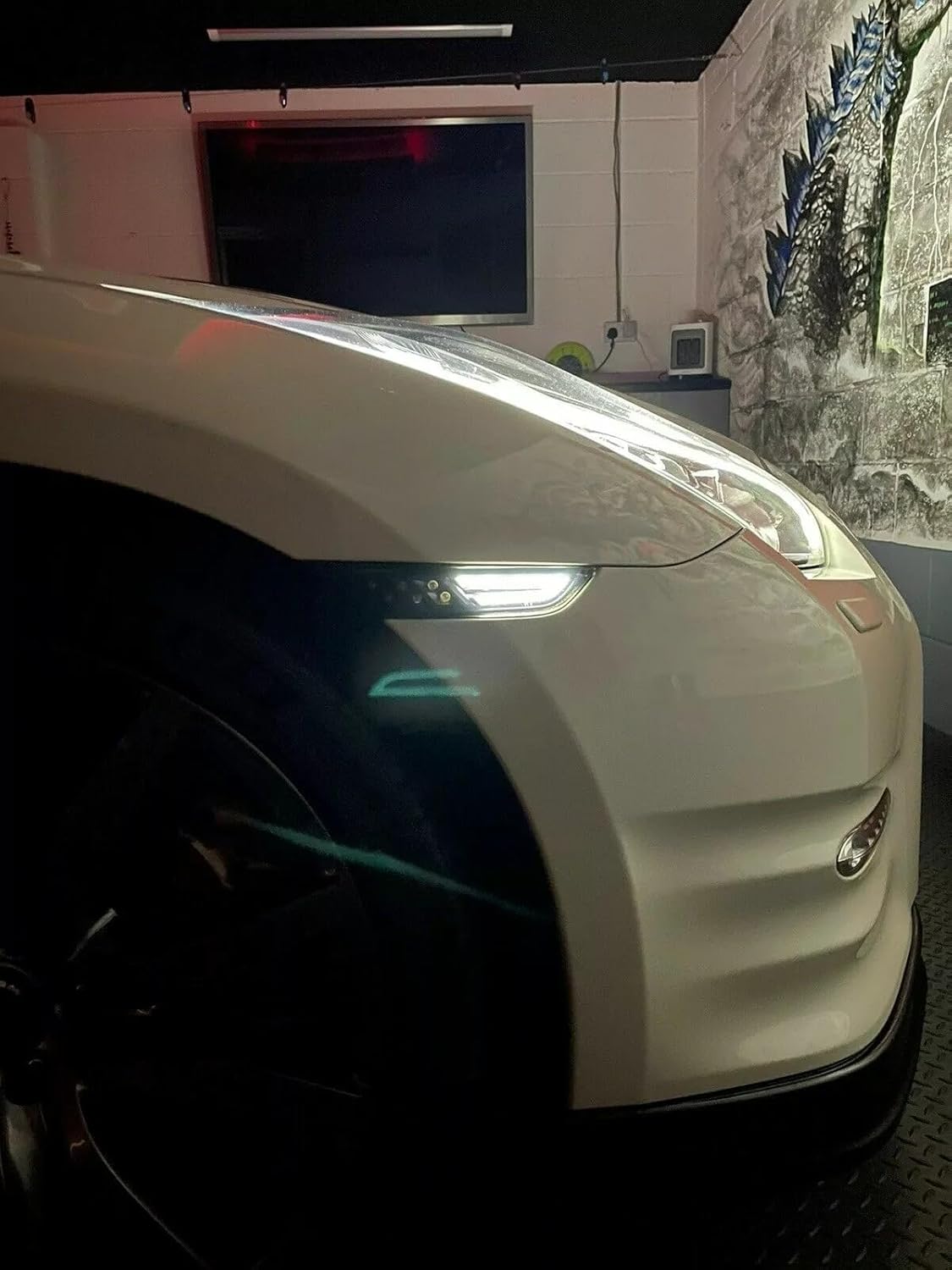 Amber/White LED Smoke Front Bumper Side Marker Fit For 09-20 Nissan GTR GT-R R35