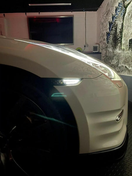 Amber/White LED Smoke Front Bumper Side Marker Fit For 09-20 Nissan GTR GT-R R35