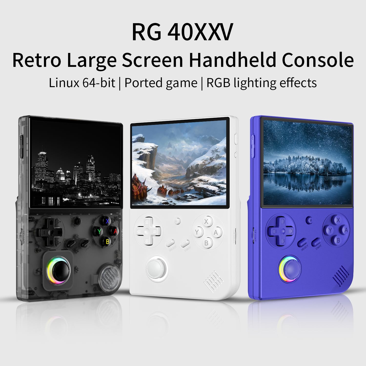 RG40XXV Retro Handheld Game Console , 4.0 Inch IPS Screen Linux System Built-in 64G TF Card 5528 Games Support TV Output 5G WIFI Bluetooth 4.2 (RG40XXV-Black)
