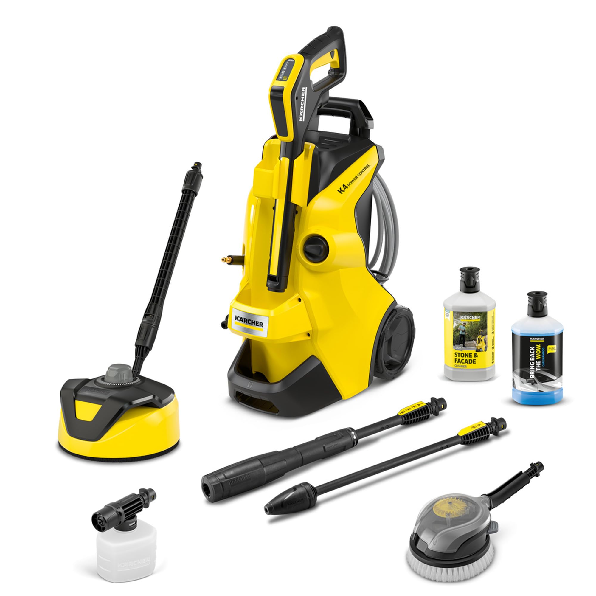 Kärcher K 4 Power Control Flex Pressure Washer, Pressure: max. 130 bar, Flow Rate: 420 l/h, Area Coverage: 30 m²/h, Water Filter, Weight: 11.5 kg, High-Pressure Flex Hose, Dirt Blaster, Spray Lance