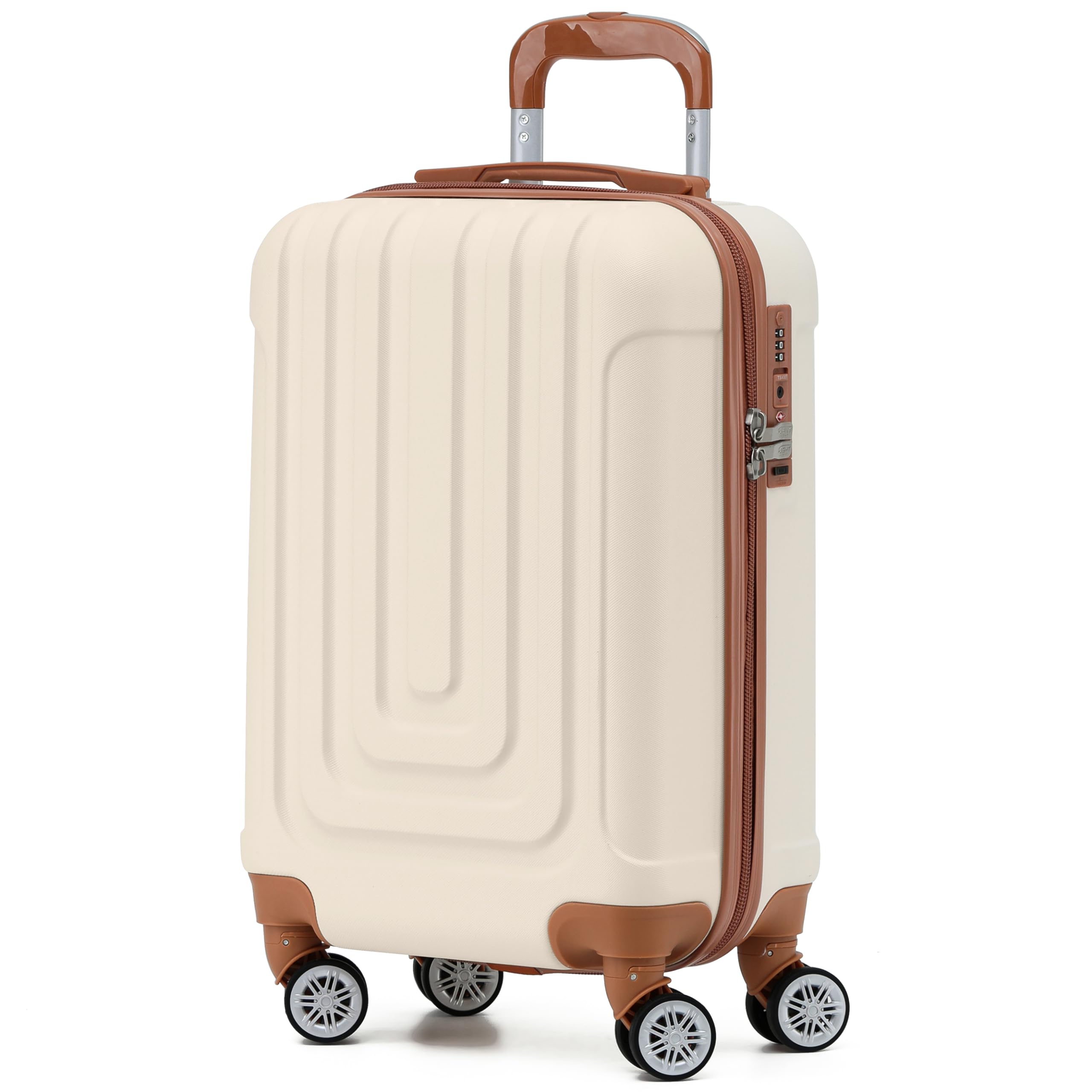 Flight Knight Premium Lightweight Suitcase - Built-in TSA Lock - 8 Spinner Wheels - ABS Hard Shell Check in Highly Durable Luggage - Medium - 67x45x26cm