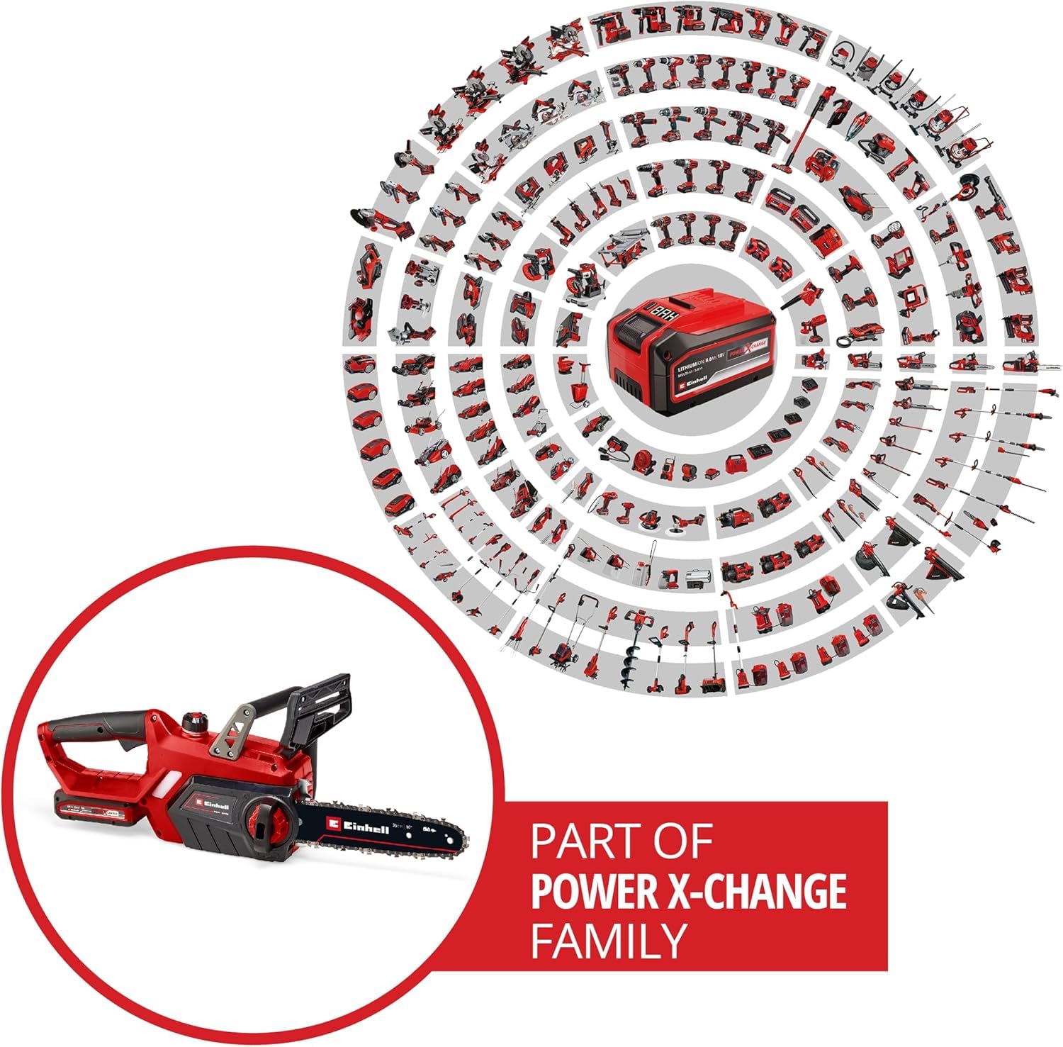 Einhell Power X-Change 18V Cordless Chainsaw - 10 Inch (25cm) Electric Chainsaw Cordless With OREGON Bar and Chain - GE-LC 18/25 Li Solo Battery Chainsaw (Battery Not Included)