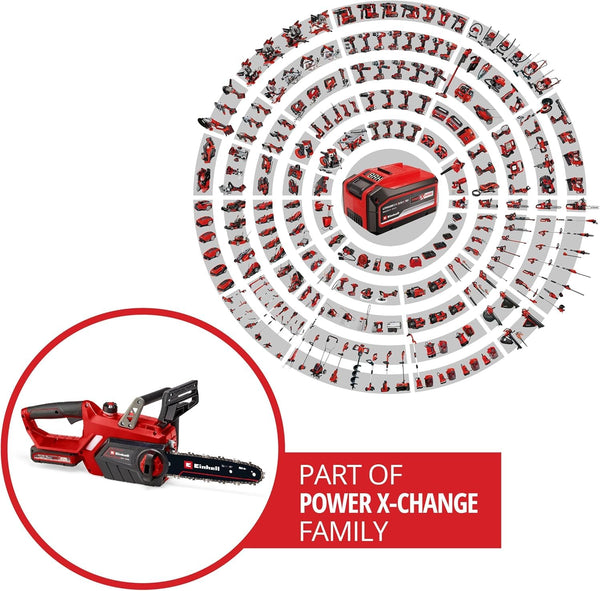 Einhell Power X-Change 18V Cordless Chainsaw - 10 Inch (25cm) Electric Chainsaw Cordless With OREGON Bar and Chain - GE-LC 18/25 Li Solo Battery Chainsaw (Battery Not Included)