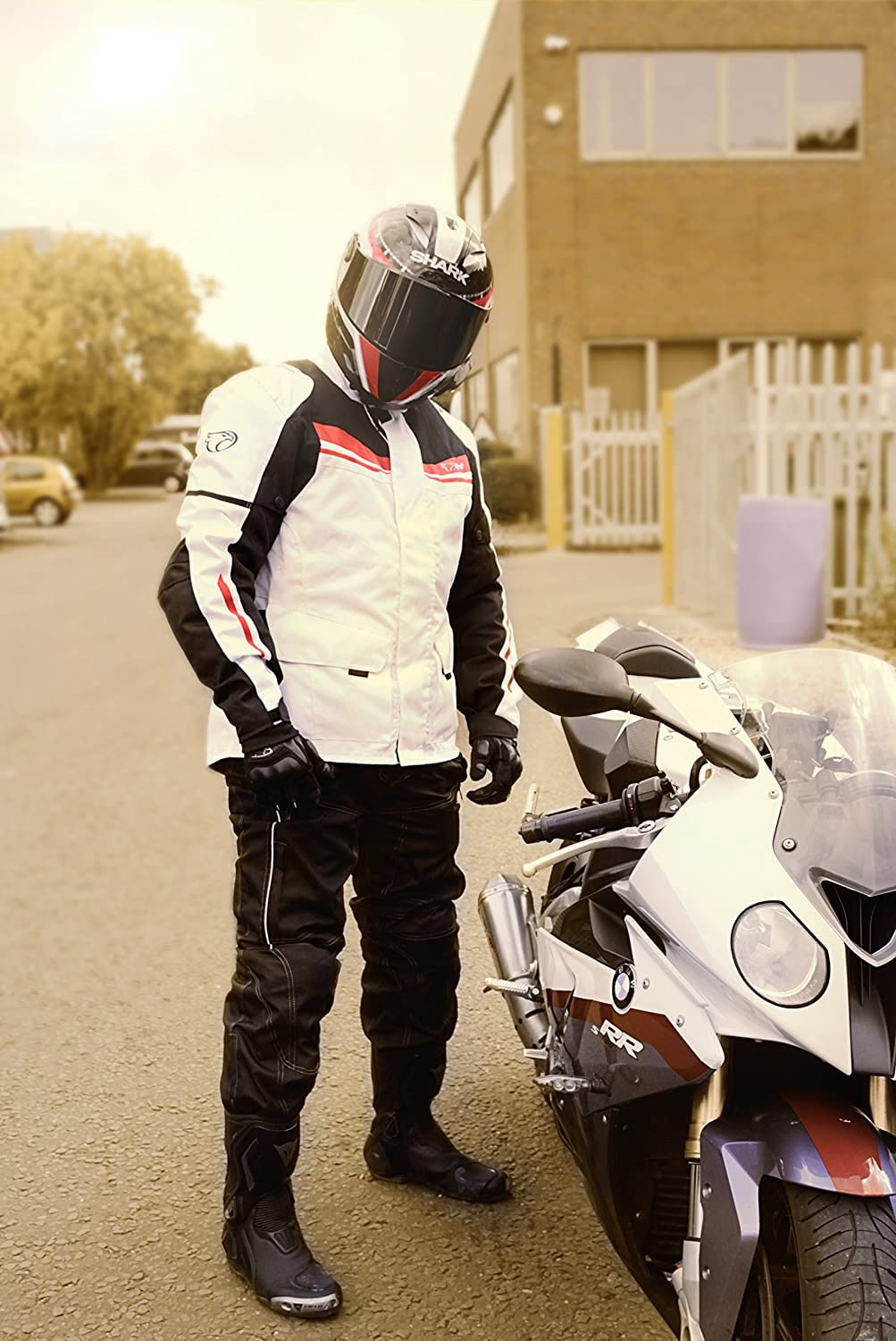 Jet Men's Waterproof Motorcycle Jacket with Aquatex Textile Armour