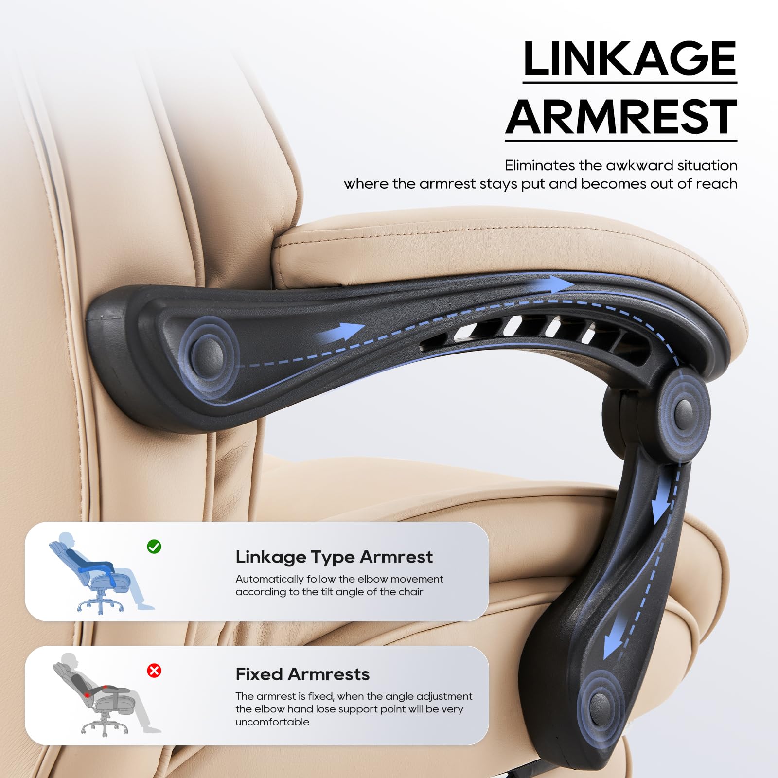 COLAMY Executive Office Chair with Footrest - Ergonomic High Back Design, Thick Bonded Leather Computer Chair with Removable Lumbar Pillow, Recliner Desk chair for Home Office Work Comfort (Black)