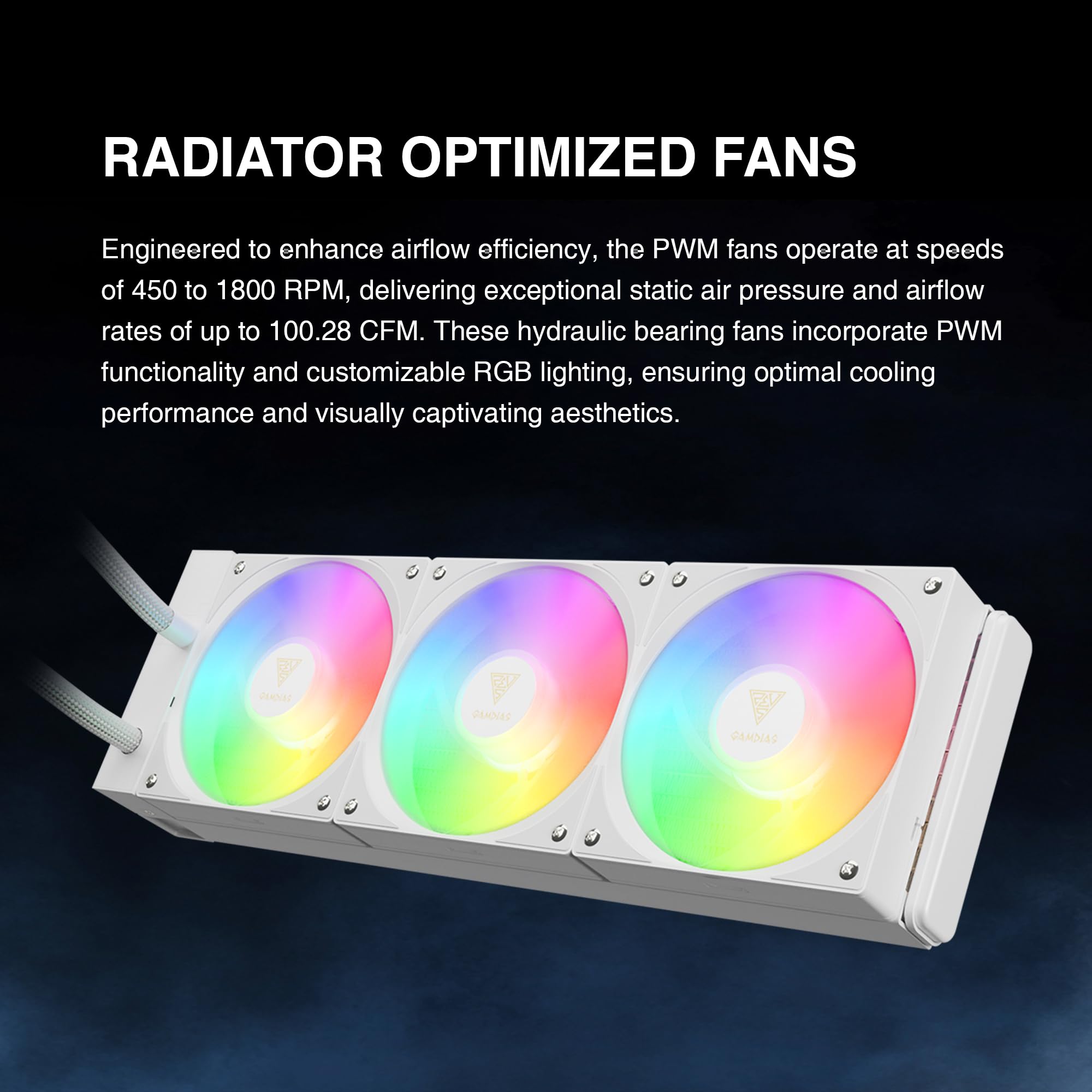 GAMDIAS CHIONE E4 240mm AIO Liquid CPU Cooler, Real-Time Digital Display Patented PWM Pump, 2 x 120mm Easy Cable Management Daisy Chained Fans w/ ARGB Sync, Intel LGA 1851/1700/1200；AMD AM5/AM4, Black