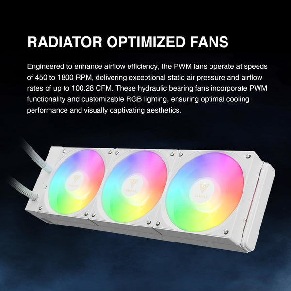 GAMDIAS CHIONE E4 240mm AIO Liquid CPU Cooler, Real-Time Digital Display Patented PWM Pump, 2 x 120mm Easy Cable Management Daisy Chained Fans w/ ARGB Sync, Intel LGA 1851/1700/1200；AMD AM5/AM4, Black