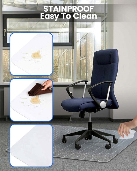 KALAHOL PVC Office Chair Mat for Carpet Floor, 90x120 cm (3'x4') Non-slip Carpet Protector Chair Mat, Rectangular Floor Protectors for Chairs,